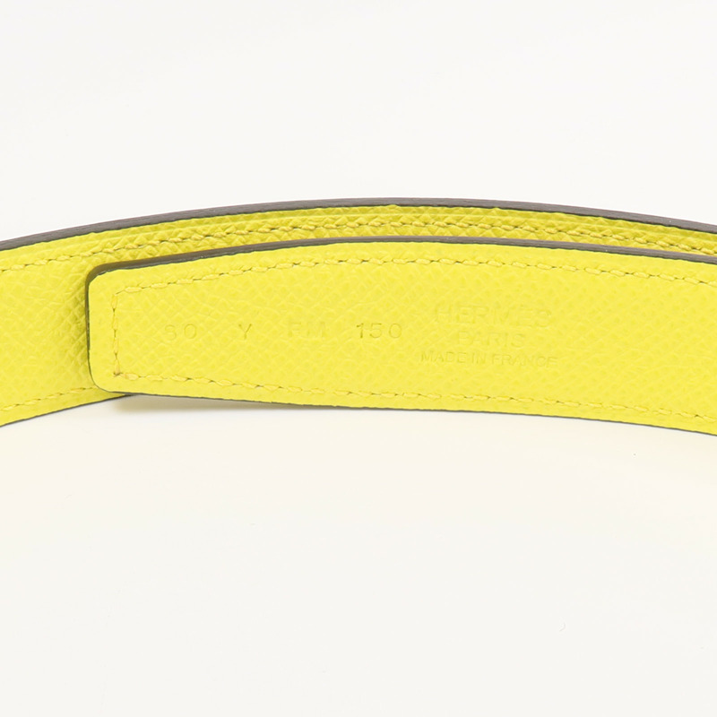 HERMES Swift/Epsom皮革Belt腰帶Biscuit/Jaune Citron-6