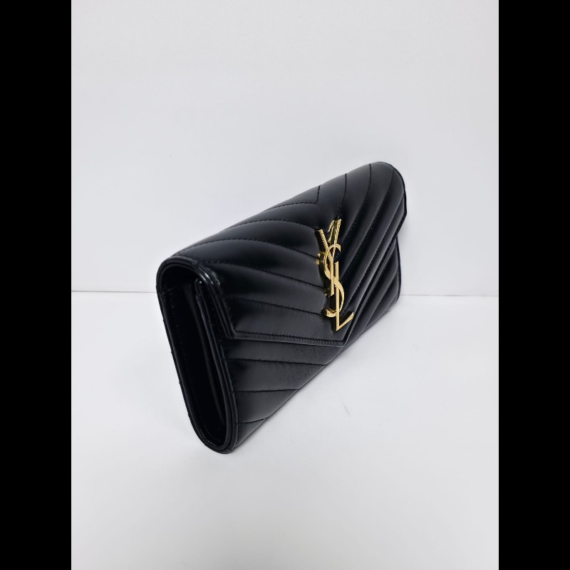 YSL 黑色 Cassandre Large Wallet
(未使用品)-3