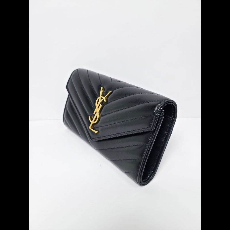 YSL 黑色 Cassandre Large Wallet
(未使用品)-4