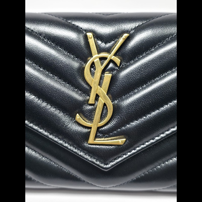 YSL 黑色 Cassandre Large Wallet
(未使用品)-7