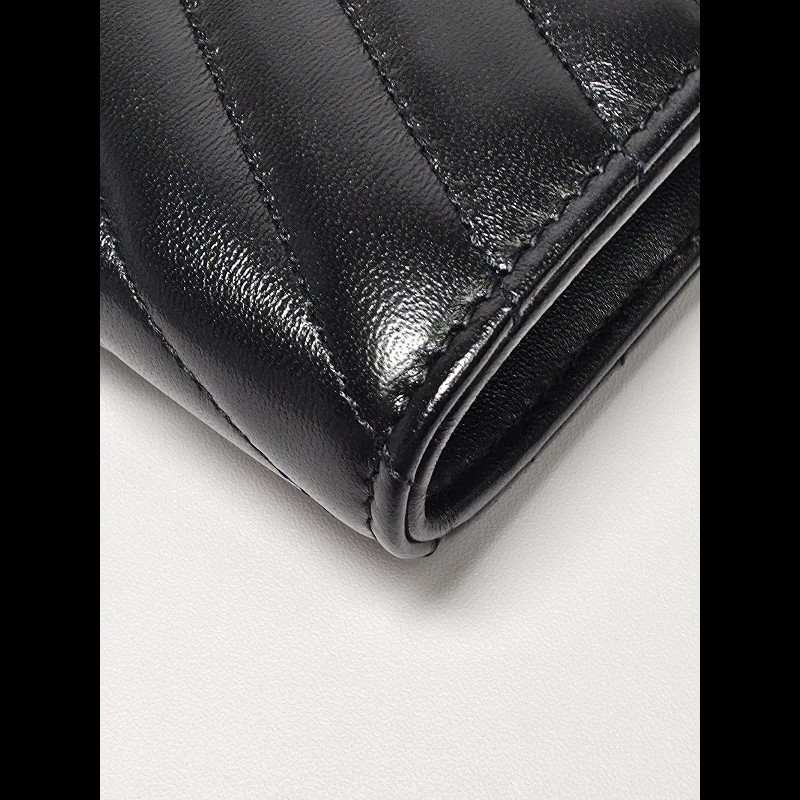 YSL 黑色 Cassandre Large Wallet
(未使用品)-9