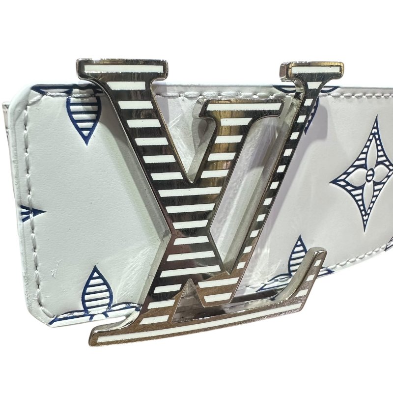 【美收精品】LV 白色老花皮帶 5-77-2