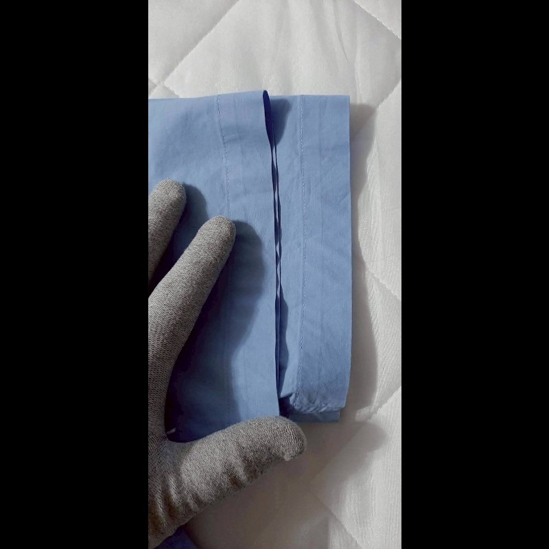 （日本製MIJ）BURBERRY 博柏利 LONDON 男淺藍單拉鍊口袋短袖襯衫M-5