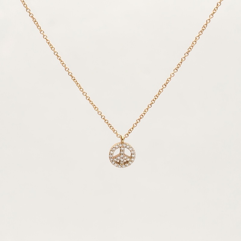 TIFFANY&CO 18K玫瑰金鑽石反戰項鏈-1