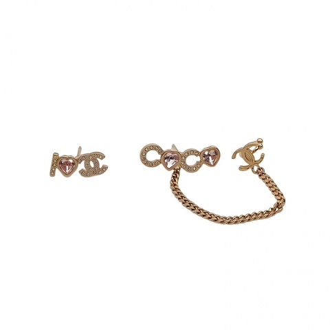 CHANEL 合金不對稱耳環