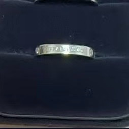 TIFFANY&CO Tiffany&Co.三鑽戒指窄版3mm鑽石/pt950-4