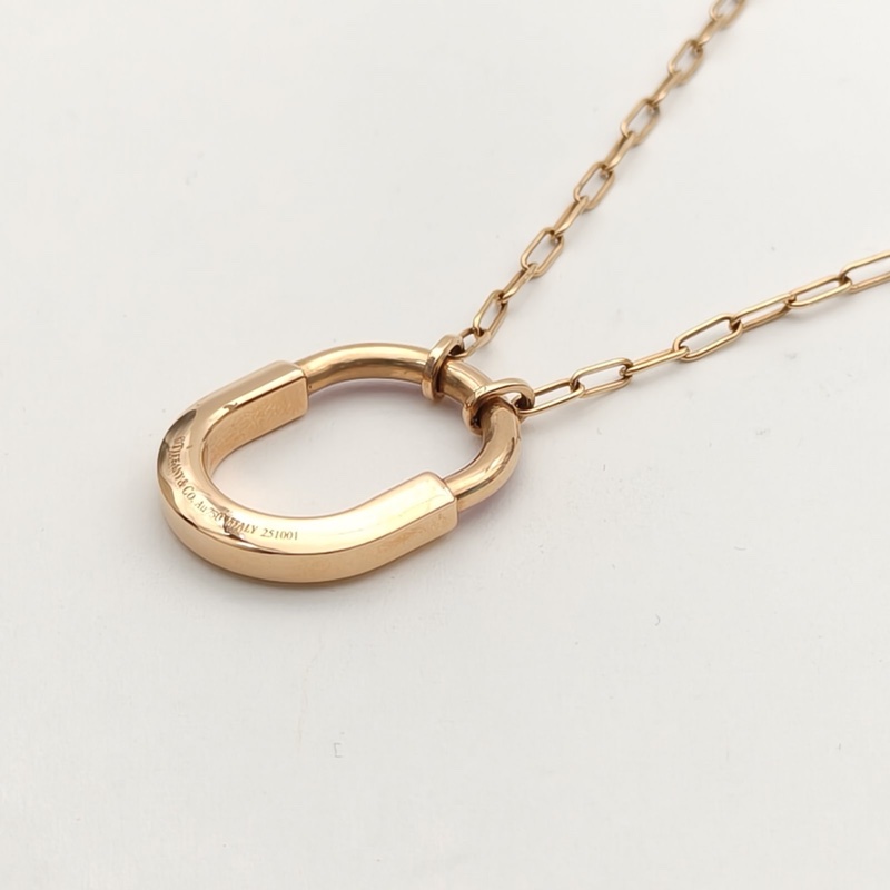 TIFFANY&CO 18K玫瑰金lockroseedition系列18k粉色藍寶石項鏈-2