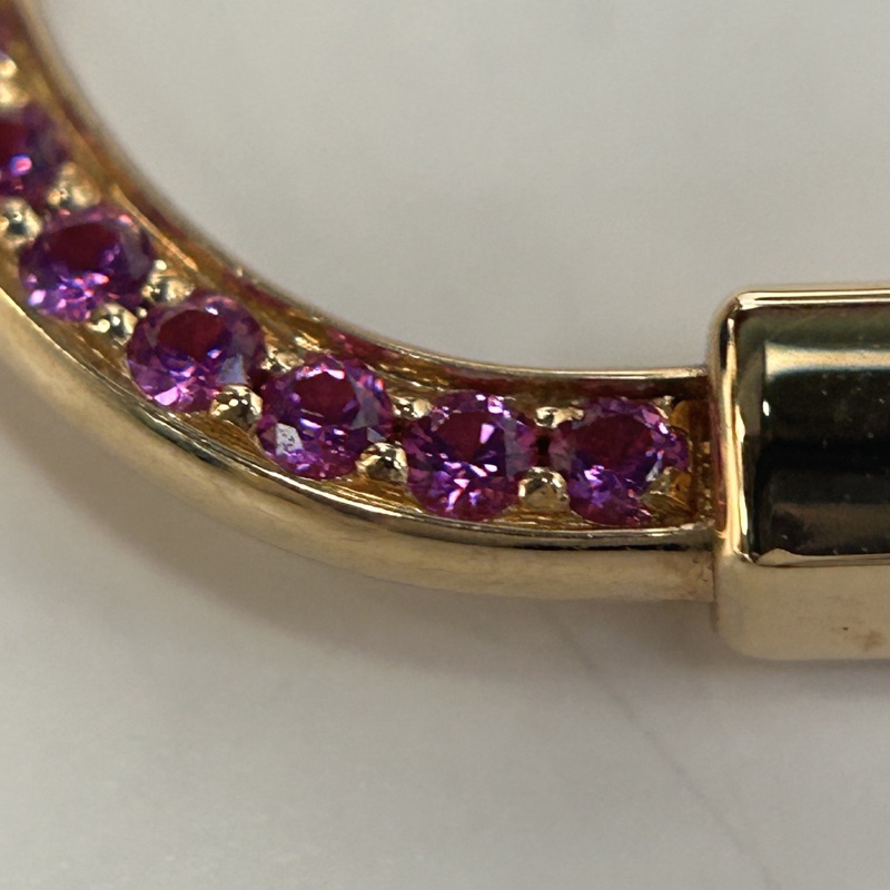 TIFFANY&CO 18K玫瑰金lockroseedition系列18k粉色藍寶石項鏈-4