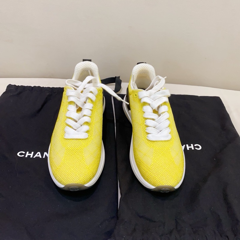Chanel香奈兒 黃色網面運動鞋 尺碼35.5-0