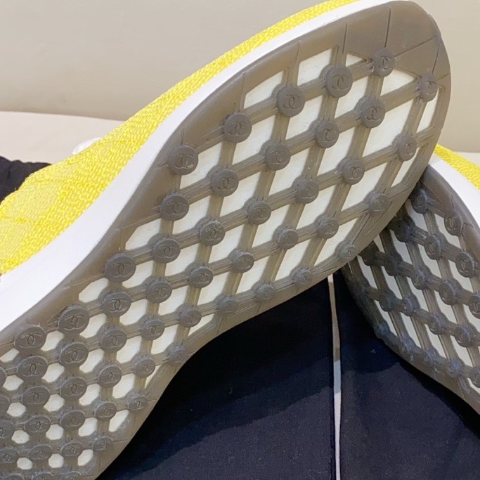 Chanel香奈兒 黃色網面運動鞋 尺碼35.5-6