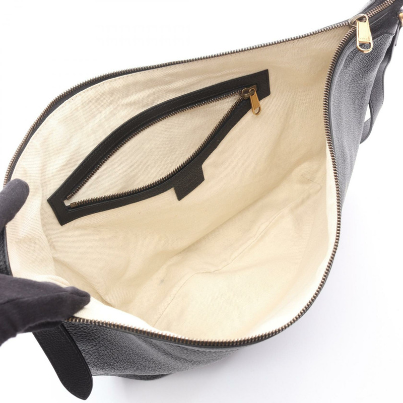 GUCCI 半月形 Hobo 復古 Logo 單肩斜背包 523588 皮革 BK 二手-2