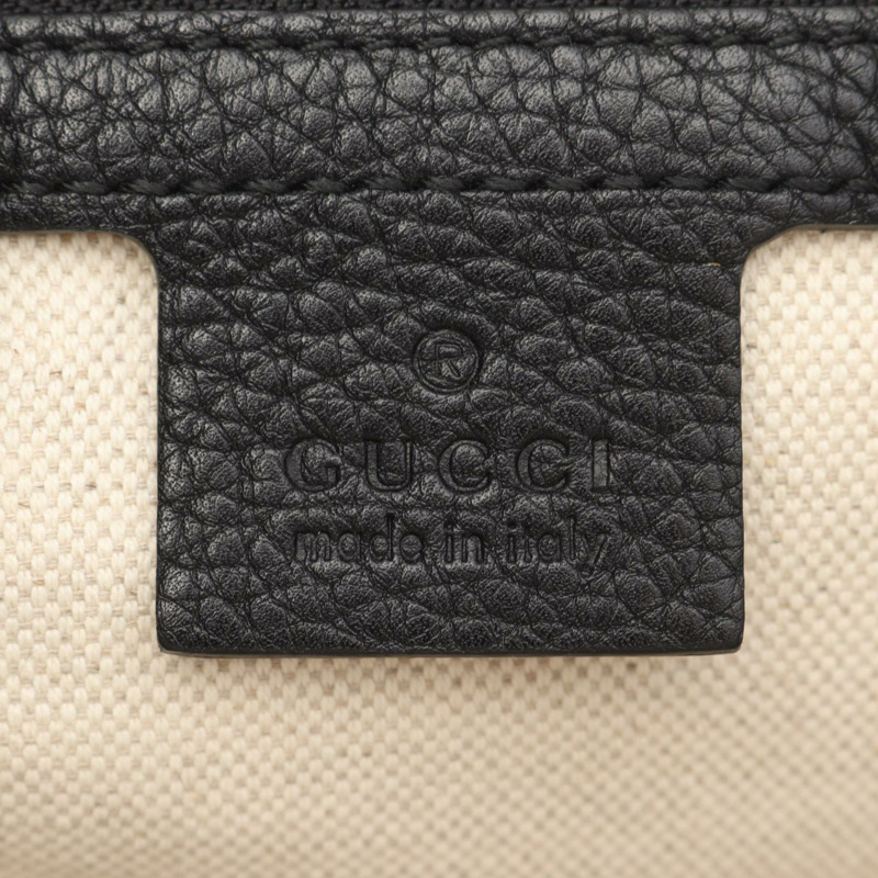 GUCCI 半月形 Hobo 復古 Logo 單肩斜背包 523588 皮革 BK 二手-3