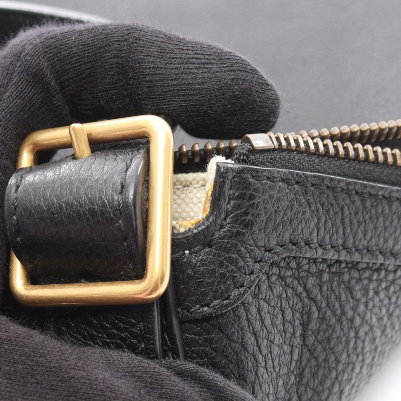 GUCCI 半月形 Hobo 復古 Logo 單肩斜背包 523588 皮革 BK 二手-9