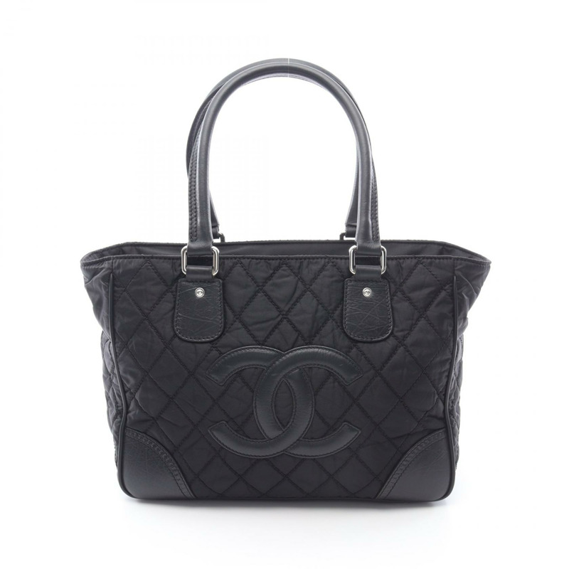 香奈兒巴黎紐約系列手提包 A33100 尼龍皮革黑色二手女款-0