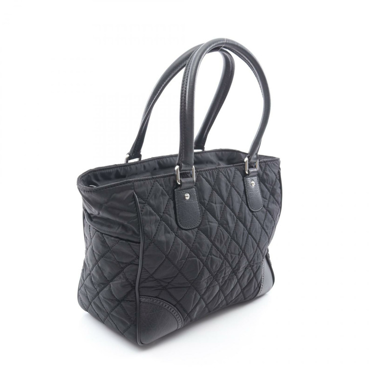 香奈兒巴黎紐約系列手提包 A33100 尼龍皮革黑色二手女款-1