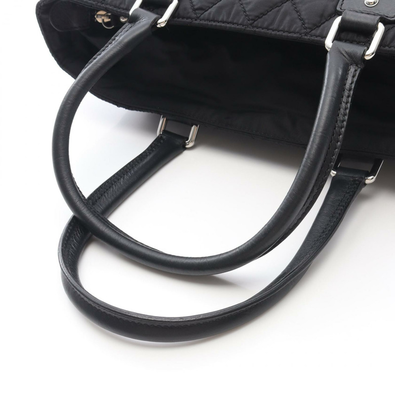 香奈兒巴黎紐約系列手提包 A33100 尼龍皮革黑色二手女款-8