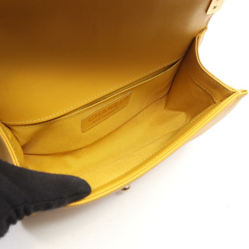 香奈兒 Boy Chanel 小號鏈條單肩手提包，羊皮材質，棕色，金色五金，二手女款-2