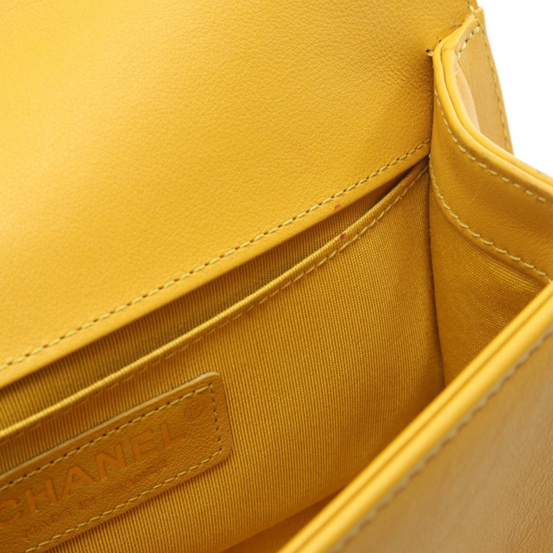 香奈兒 Boy Chanel 小號鏈條單肩手提包，羊皮材質，棕色，金色五金，二手女款-5