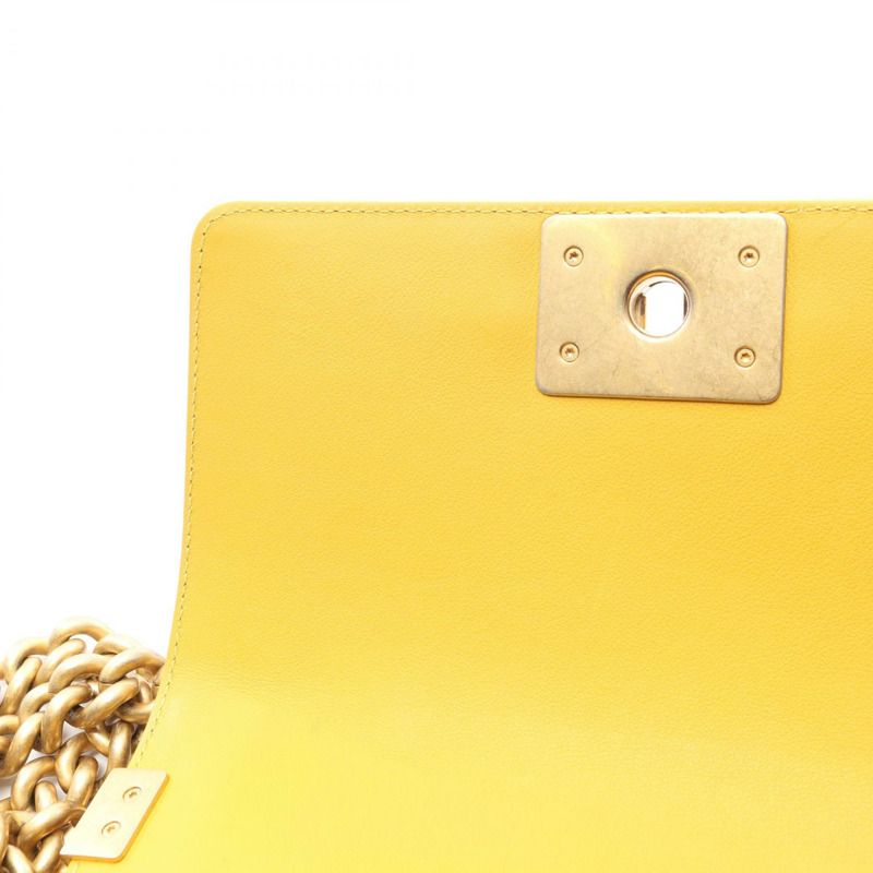 香奈兒 Boy Chanel 小號鏈條單肩手提包，羊皮材質，棕色，金色五金，二手女款-7