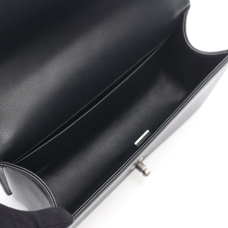 香奈兒 Boy Chanel 鏈單背包，粒面小牛皮，黑色，二手女款-2