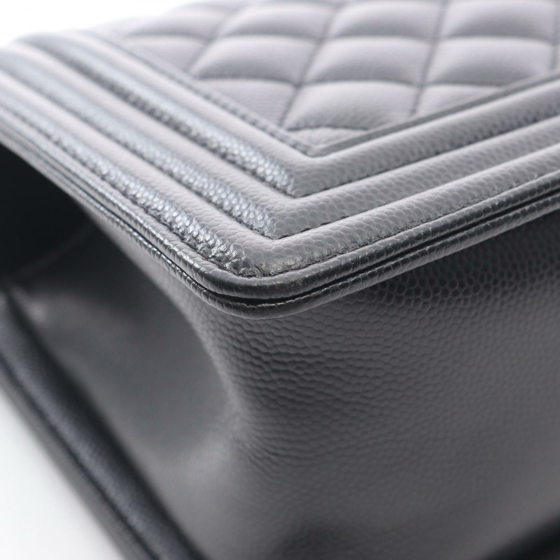 香奈兒 Boy Chanel 鏈單背包，粒面小牛皮，黑色，二手女款-6