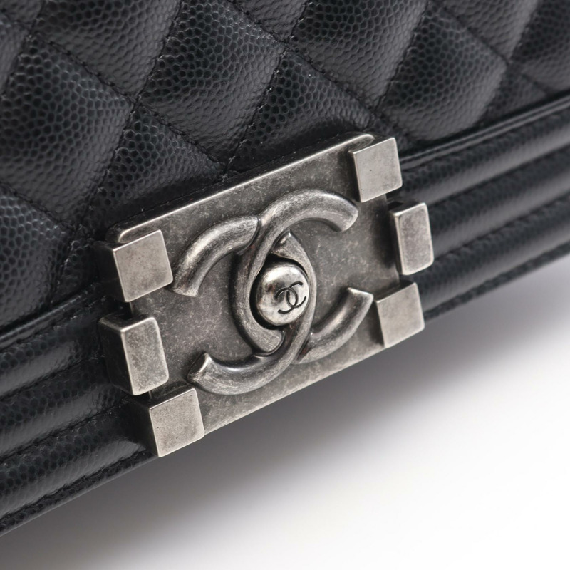 香奈兒 Boy Chanel 鏈單背包，粒面小牛皮，黑色，二手女款-7