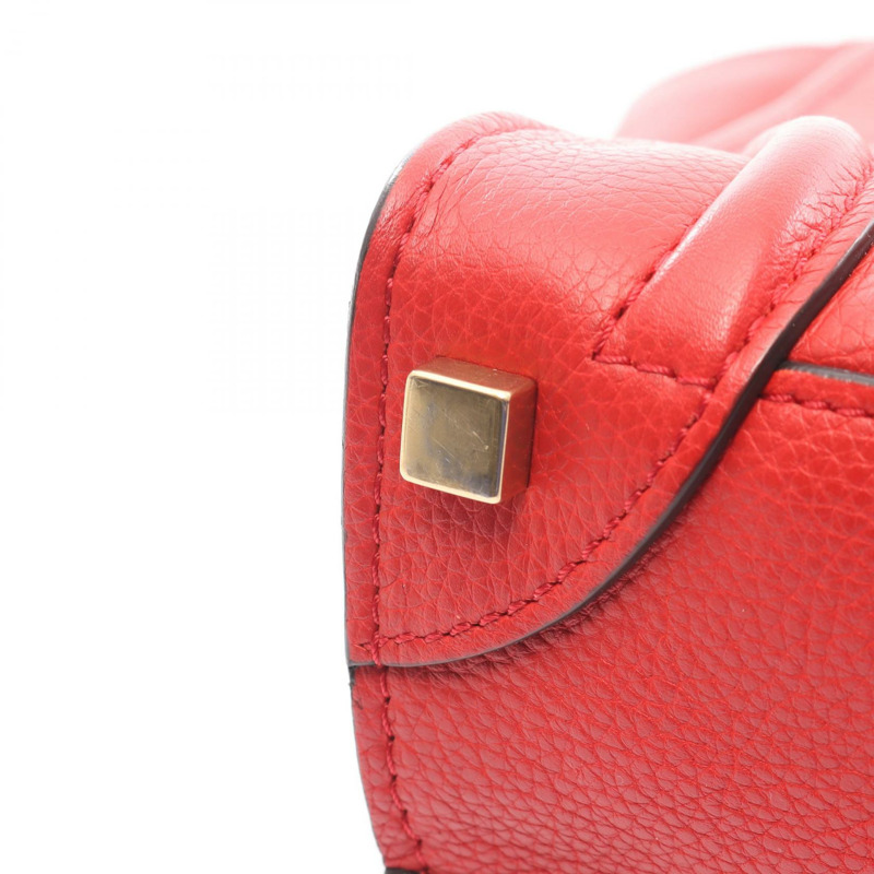 CELINE Luggage 迷你購物手提包 S-PA-1121 紅色皮革二手女款-8