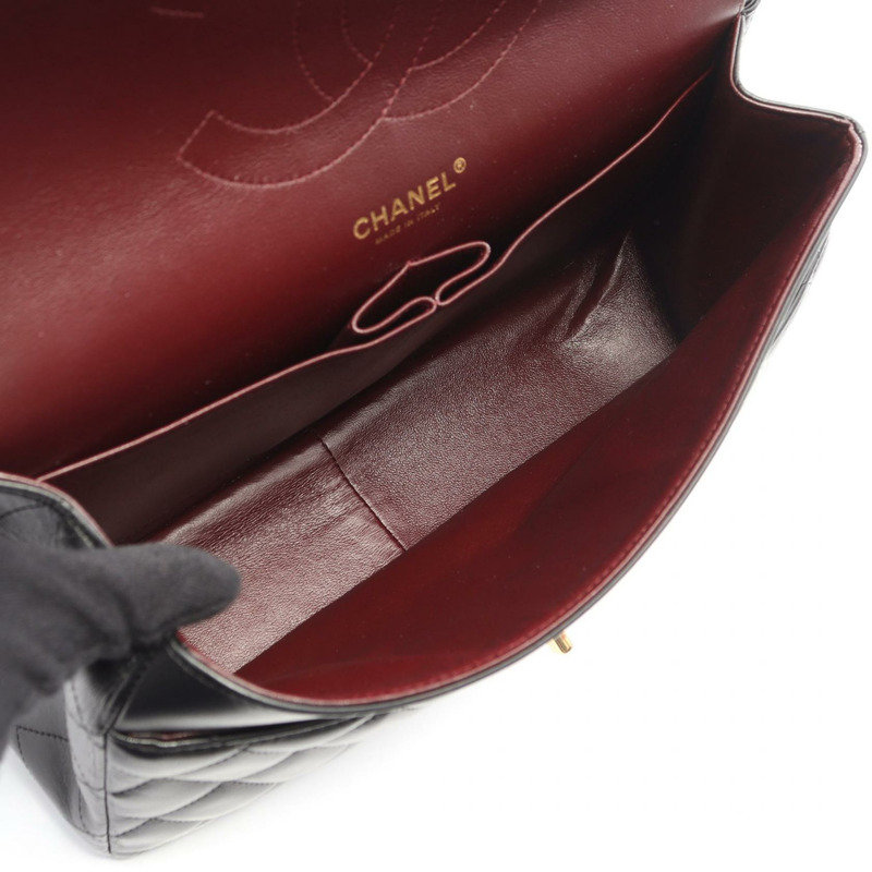 香奈兒 Deca Matelasse 30 單肩包 A58600 羊皮 黑色 二手 女士 金五金-2