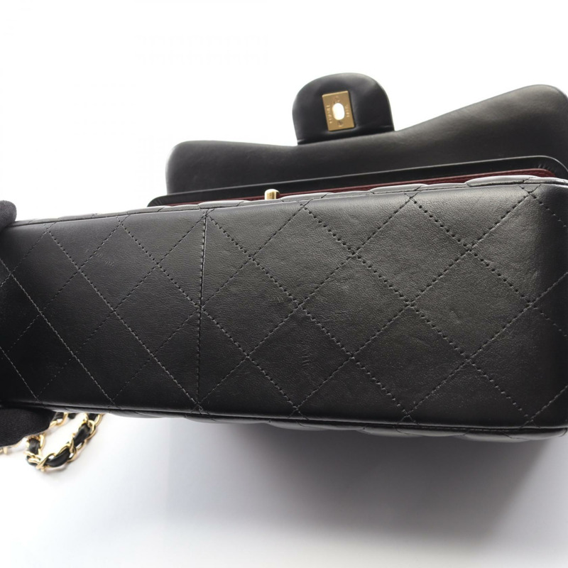 香奈兒 Deca Matelasse 30 單肩包 A58600 羊皮 黑色 二手 女士 金五金-6