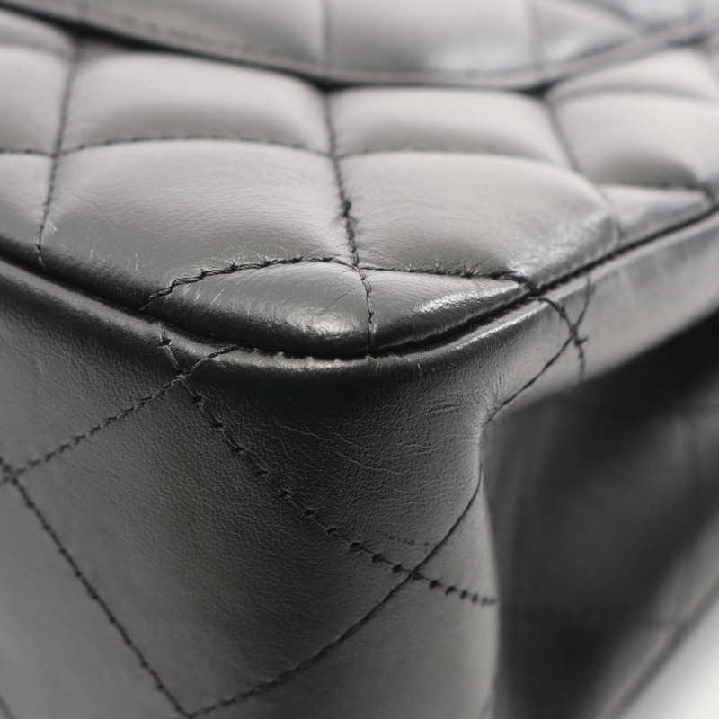 香奈兒 Deca Matelasse 30 單肩包 A58600 羊皮 黑色 二手 女士 金五金-7