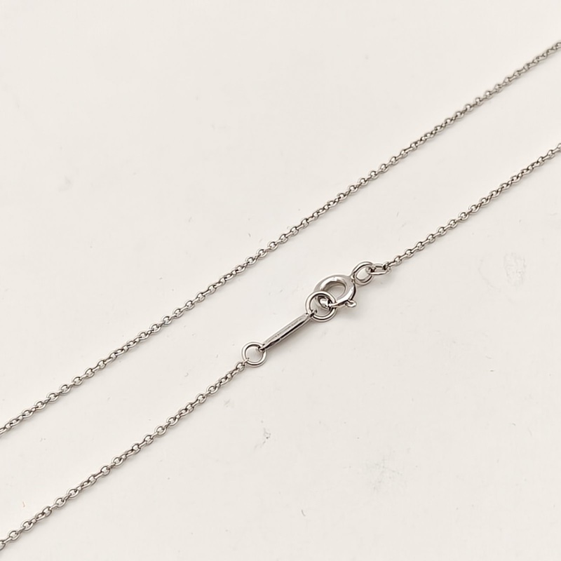 TIFFANY&CO 18K白金鑽石Keys繁華鑰匙項鏈配黃鑽4.5cm-3