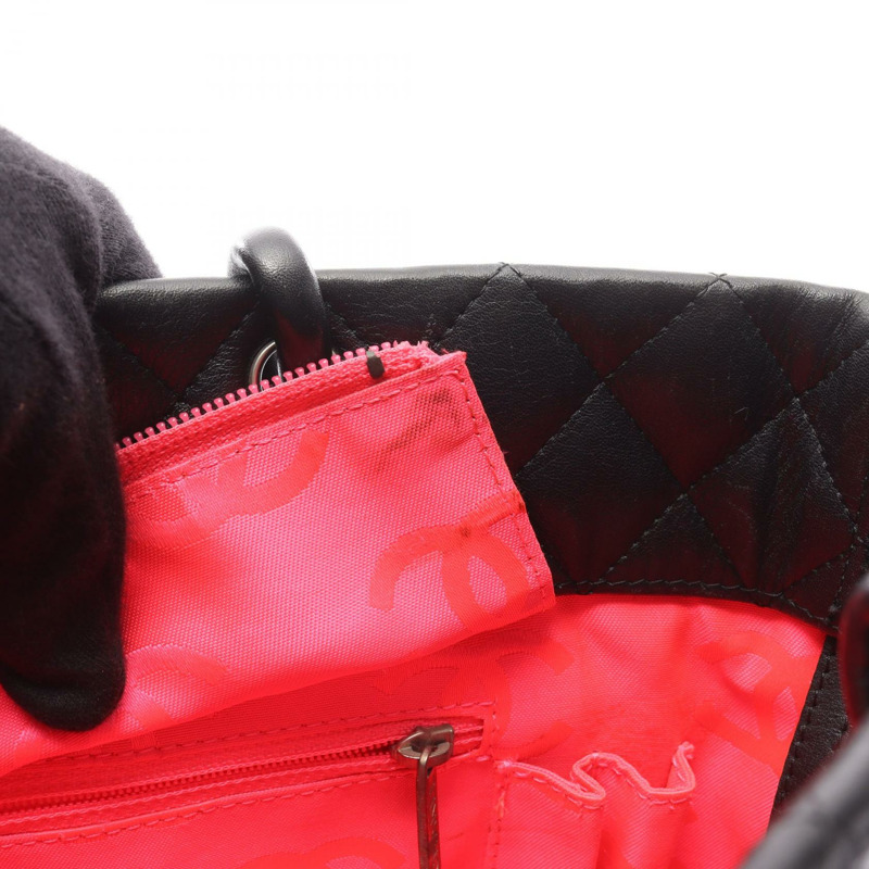 香奈兒 Cambon 系列中型托特包 A25167 皮革漆皮黑色二手-5