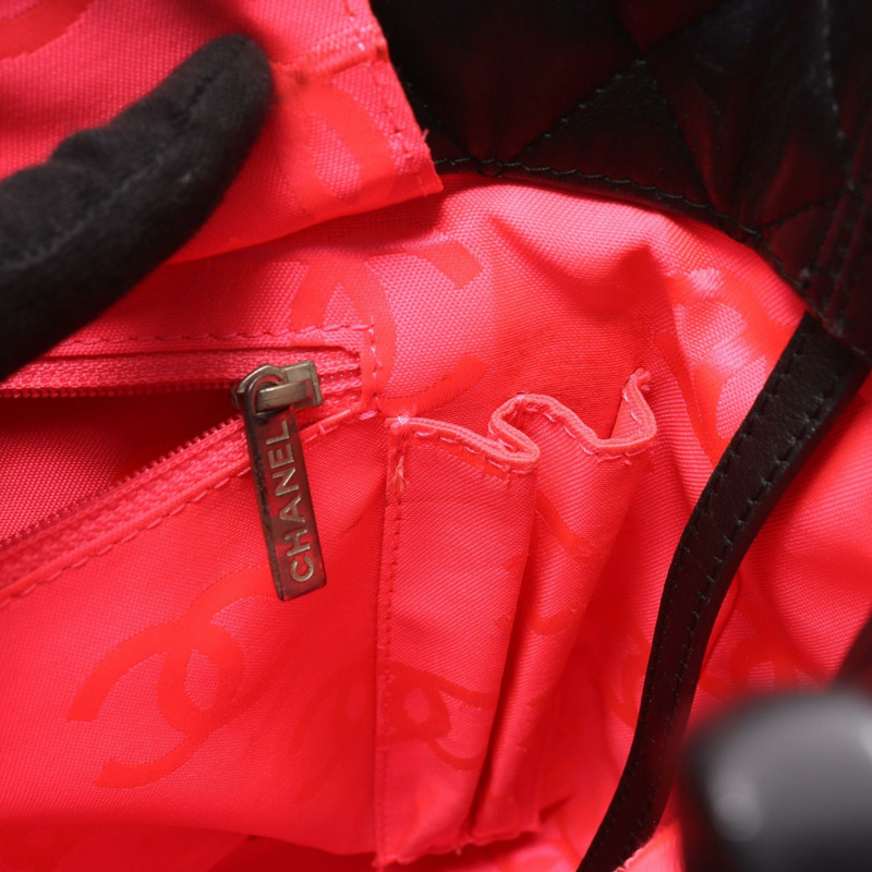 香奈兒 Cambon 系列中型托特包 A25167 皮革漆皮黑色二手-6