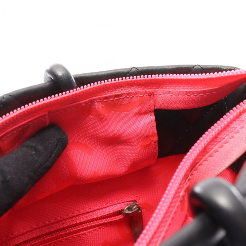 香奈兒 Cambon 系列中型托特包 A25167 皮革漆皮黑色二手-7