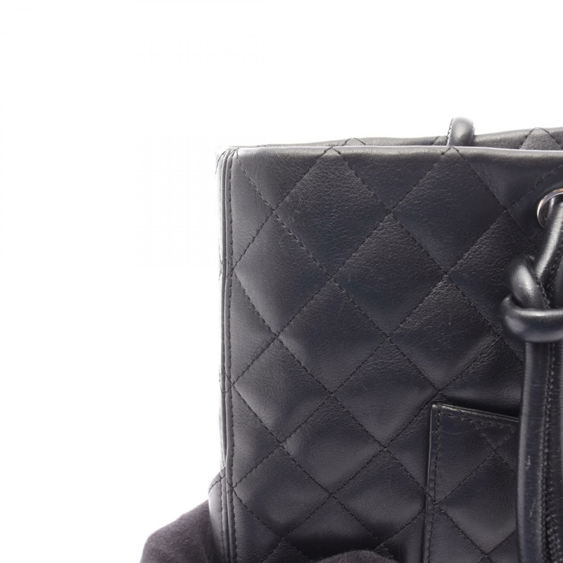 香奈兒 Cambon 系列中型托特包 A25167 皮革漆皮黑色二手-11