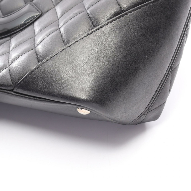 香奈兒 Cambon 系列中型托特包 A25167 皮革漆皮黑色二手-14