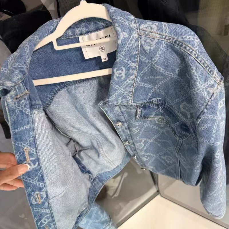 ✨Chanel 23A 淺藍山茶花牛仔外套 38碼 99新-4