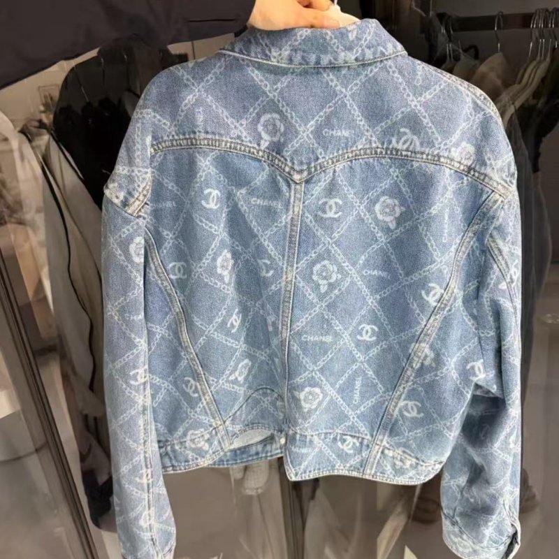 ✨Chanel 23A 淺藍山茶花牛仔外套 38碼 99新-5