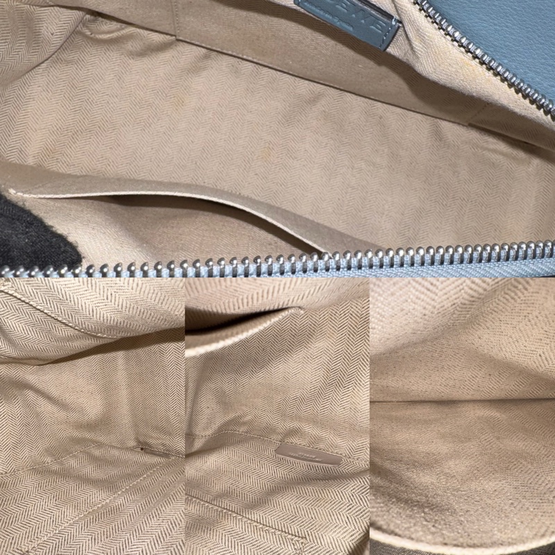 LOEWE Puzzle 藍色中型幾何拼接包-6