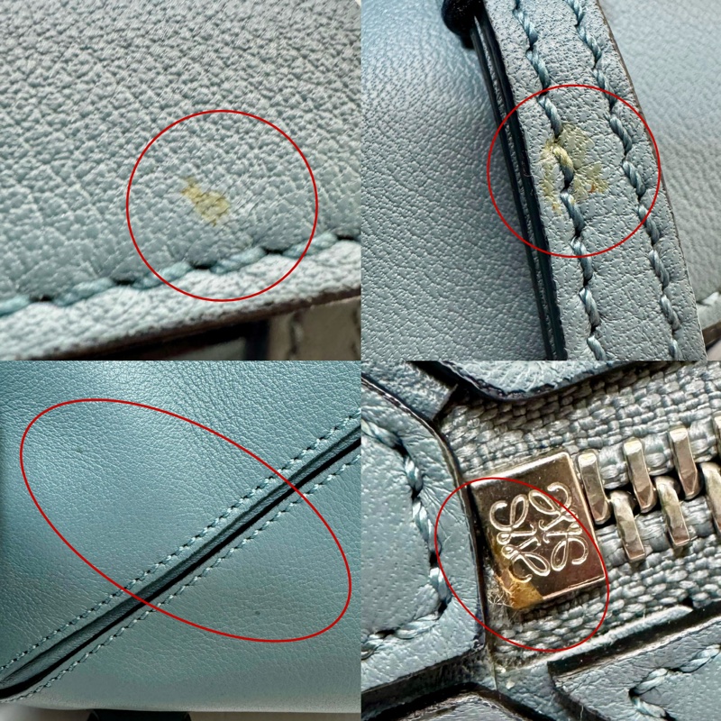 LOEWE Puzzle 藍色中型幾何拼接包-8