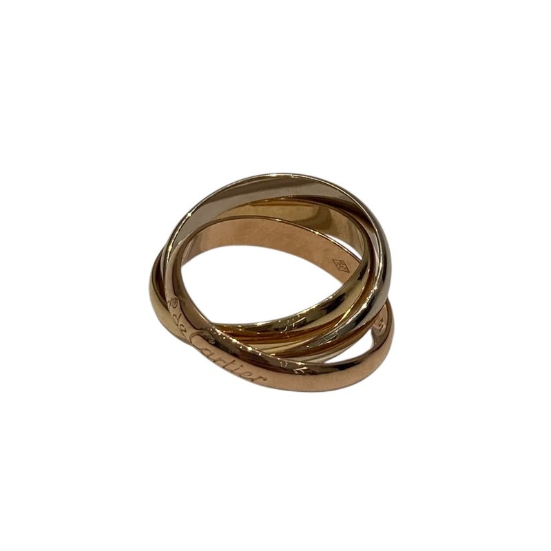 CARTIER 卡地亞 B4234251 TRINITY RING 三環戒 SIZE:51 18K 戒指 YG PG WG-0