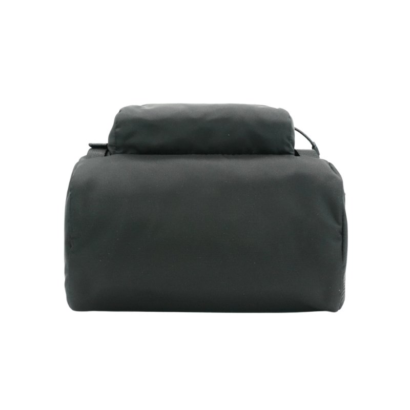 Prada Saffiano 再生尼龍銀三角logo雙扣後背包(2VZ135-黑)-3