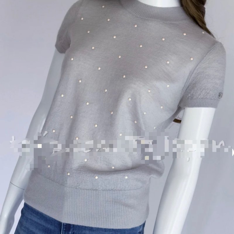 chanel 珠飾短袖上衣-2