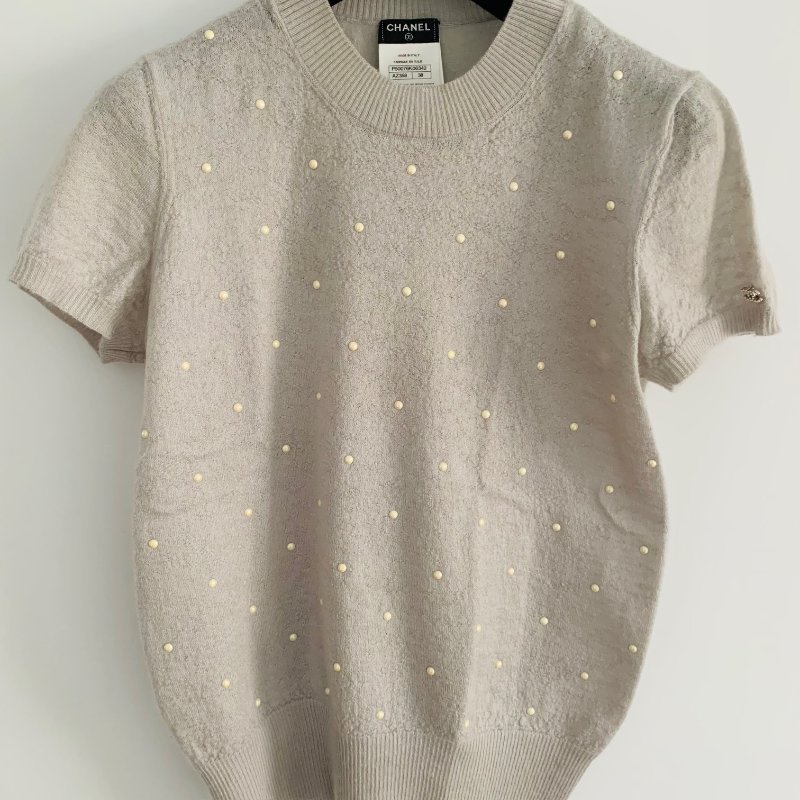 chanel 珠飾短袖上衣-3