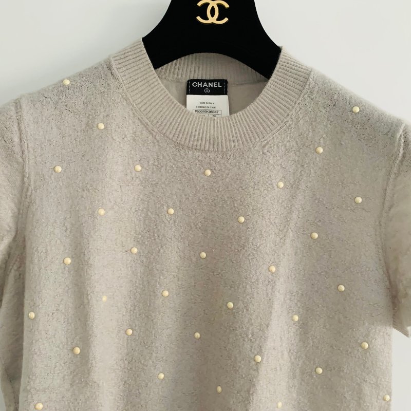 chanel 珠飾短袖上衣-4