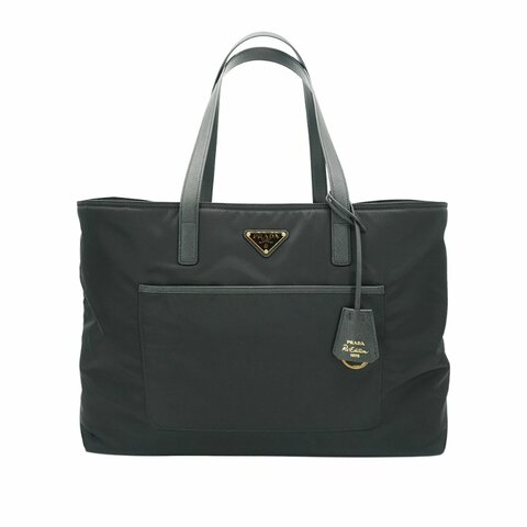 Prada Re-Edition 1978 再生尼龍金三角logo大號托特包(1BG527-黑)