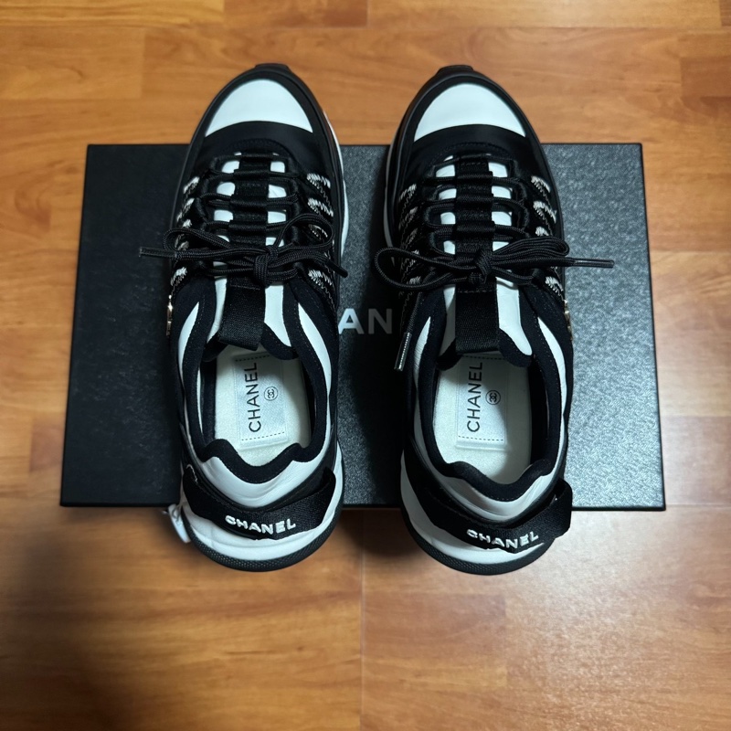 Chanel香奈兒25c金標運動鞋 低幫熊貓鞋 女款 黑色 38碼-3