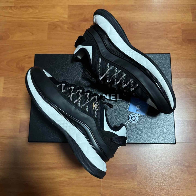Chanel香奈兒25c金標運動鞋 低幫熊貓鞋 女款 黑色 38碼-8