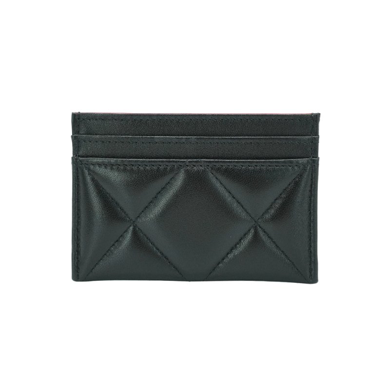 Chanel 19 金logo菱格紋羊皮卡夾(AP1167-黑)-2
