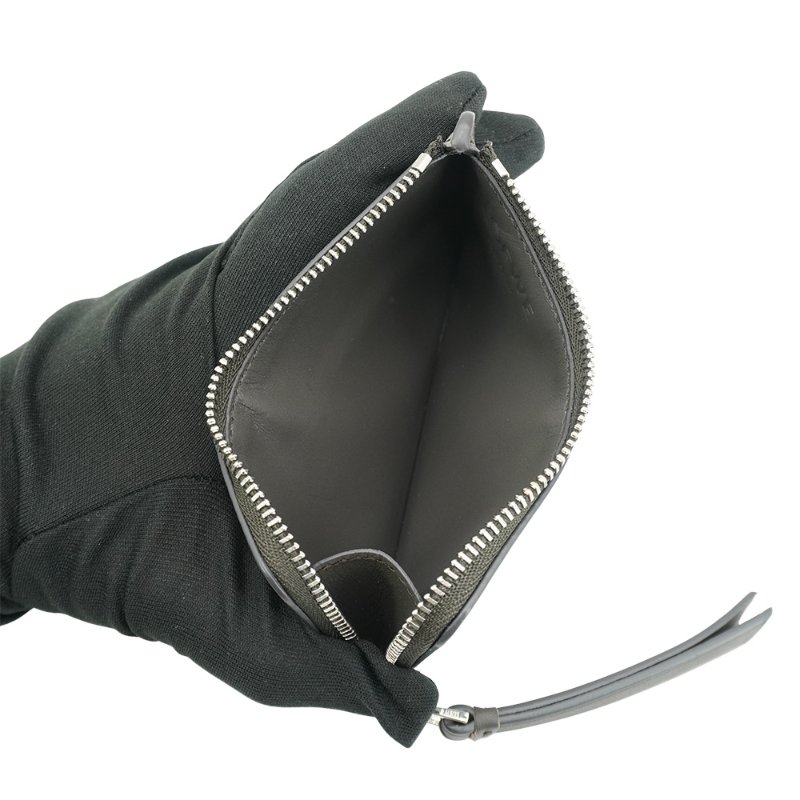 Loewe Puzzle 拚色牛皮拉鍊卡包(灰藍)-4